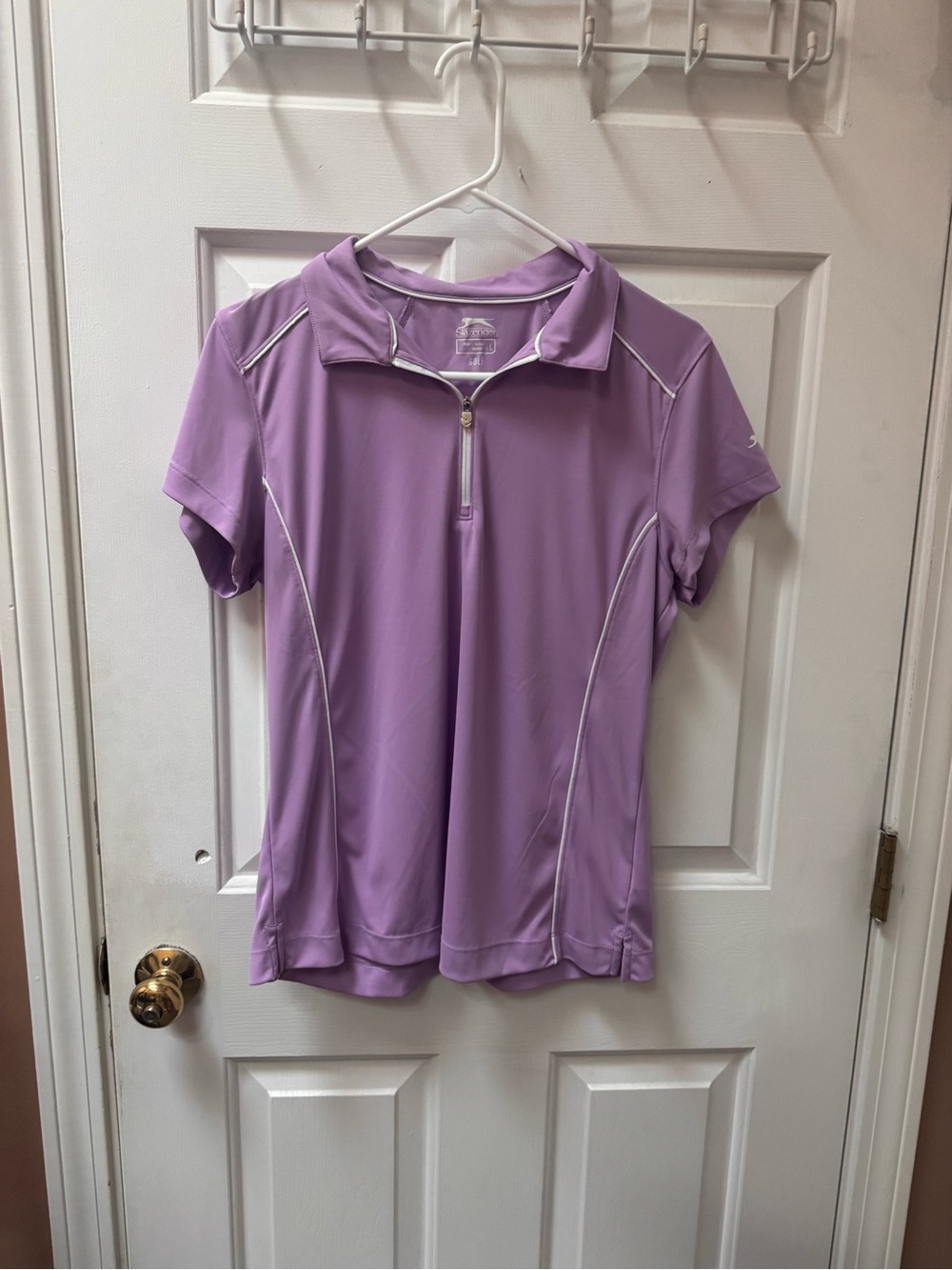 Women's Slazenger Purple Active Zip-Front Golf Polo